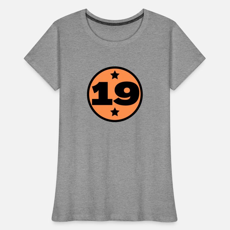 19 Circle Orange Black Birthday Age