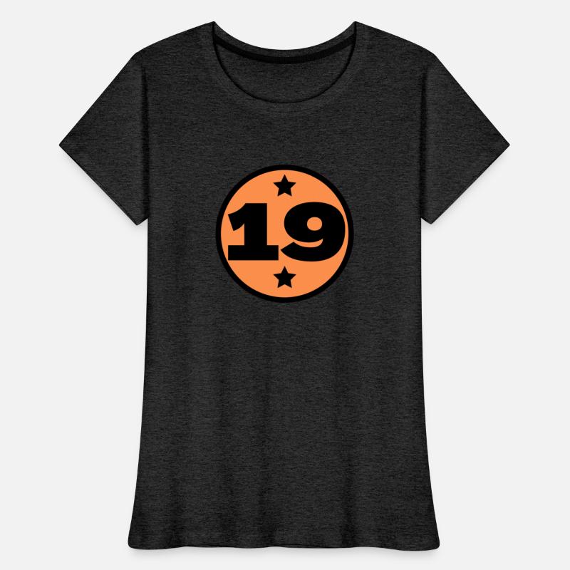 19 Circle Orange Black Birthday Age