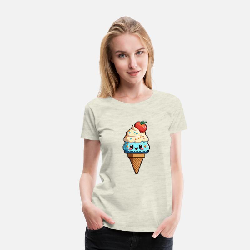 8-bit ice cream with strawberry