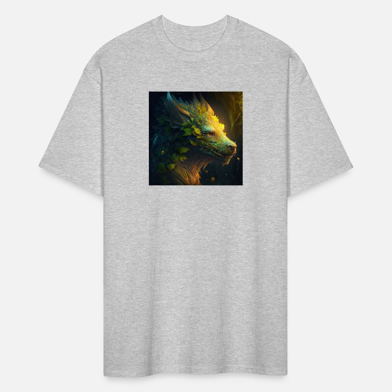 A close up of a creature with leaves on its head