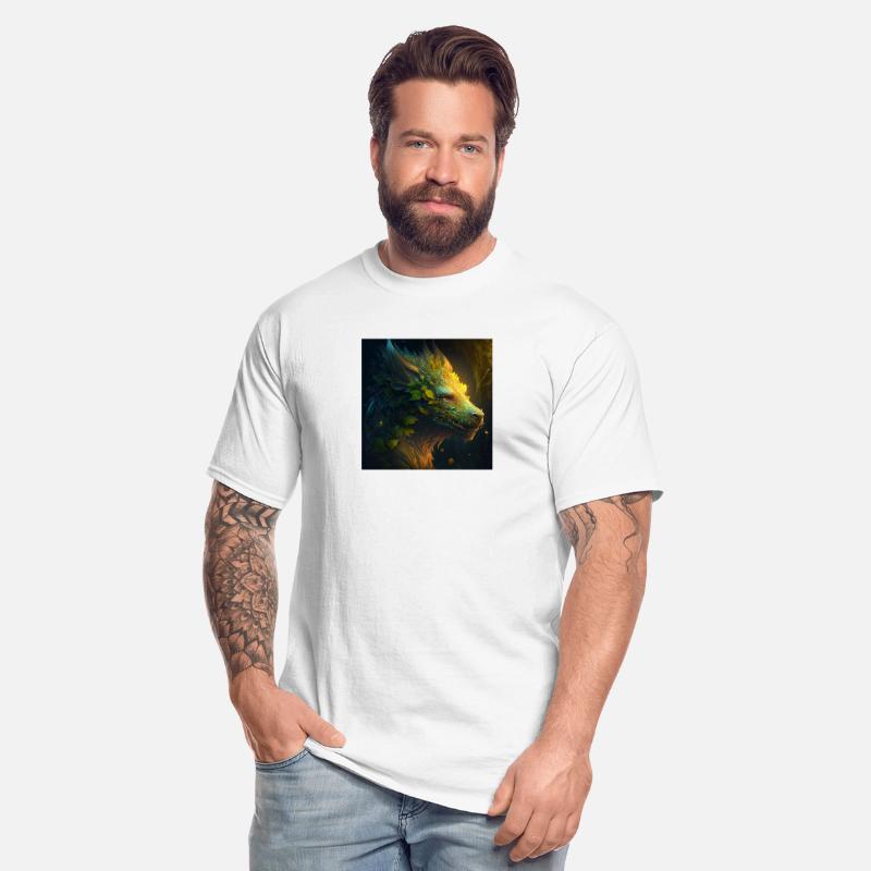 A close up of a creature with leaves on its head