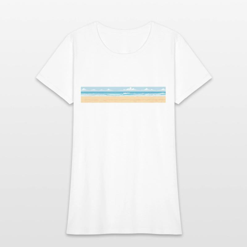 A pixel art of a beach