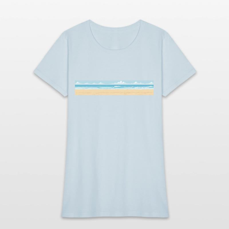 A pixel art of a beach