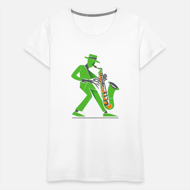 Abstract Green Saxophonist - Modern Jazz Art