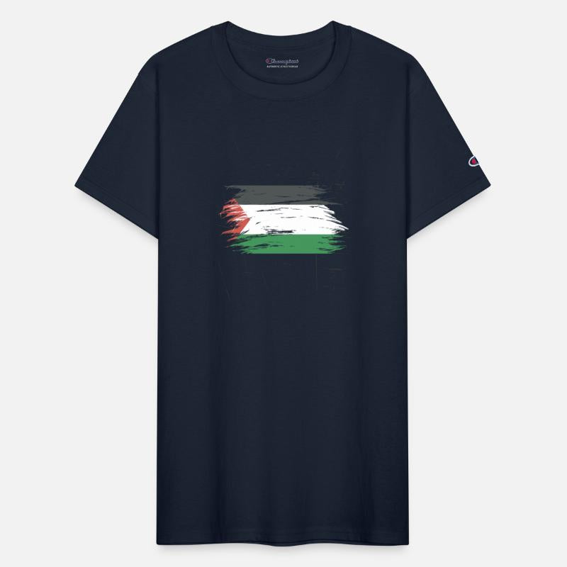 Abstract Palestinian Flag Brushstroke Design