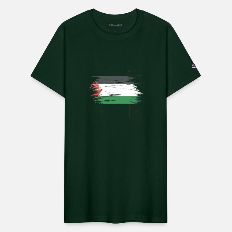 Abstract Palestinian Flag Brushstroke Design