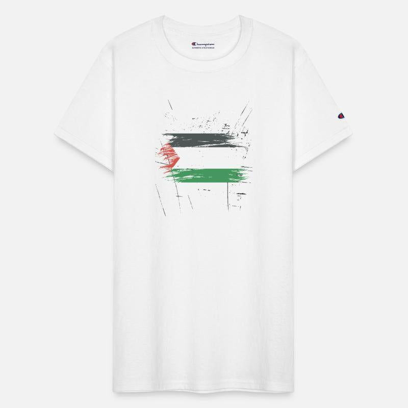 Abstract Palestinian Flag Brushstroke Design