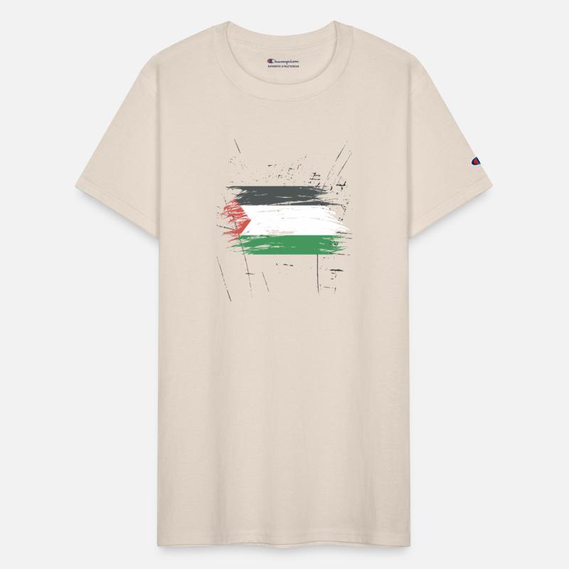 Abstract Palestinian Flag Brushstroke Design