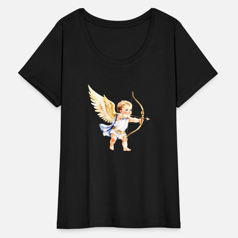 Adorable Watercolor Baby Cupid Golden Angel