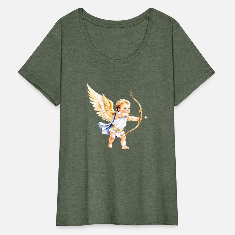 Adorable Watercolor Baby Cupid Golden Angel
