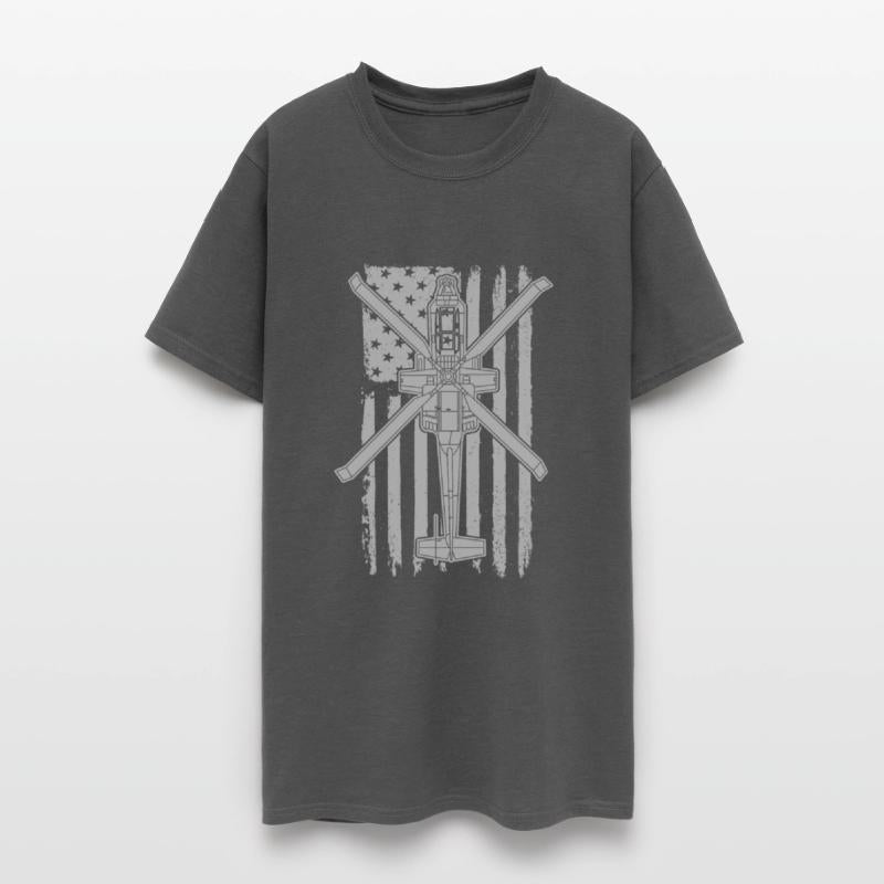 AH64 Apache Military Helicopter American Flag AH64