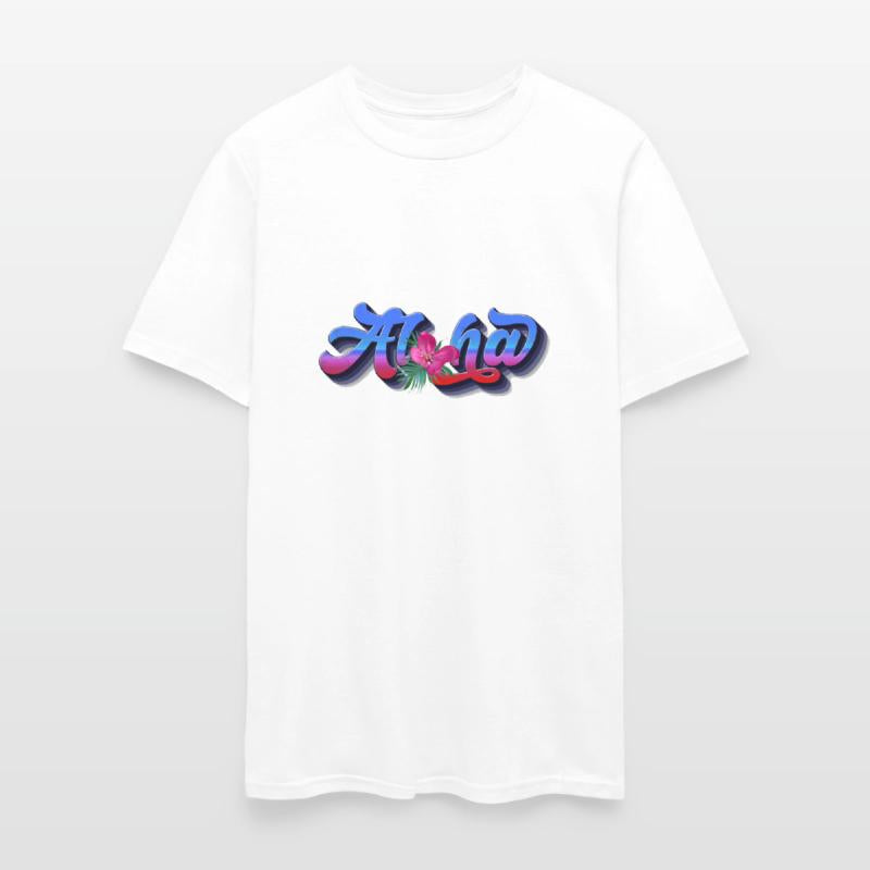 Aloha 3D Text With Hibiscuses Flower