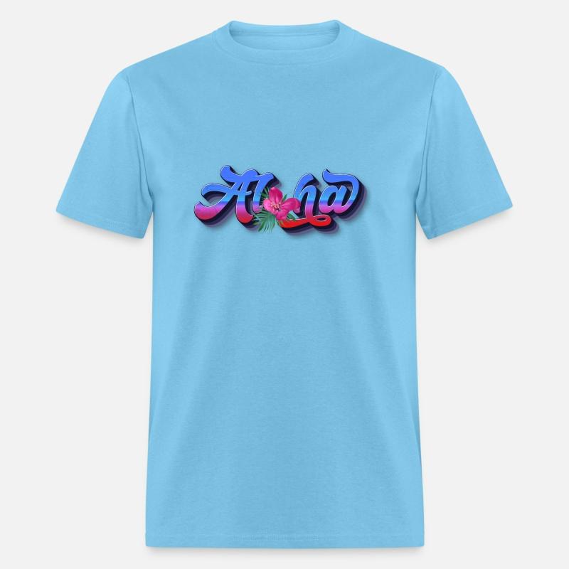 Aloha 3D Text With Hibiscuses Flower