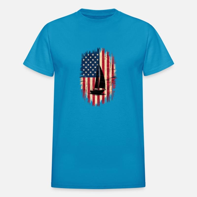 American Flag Sailboat Beach Adventure Summer