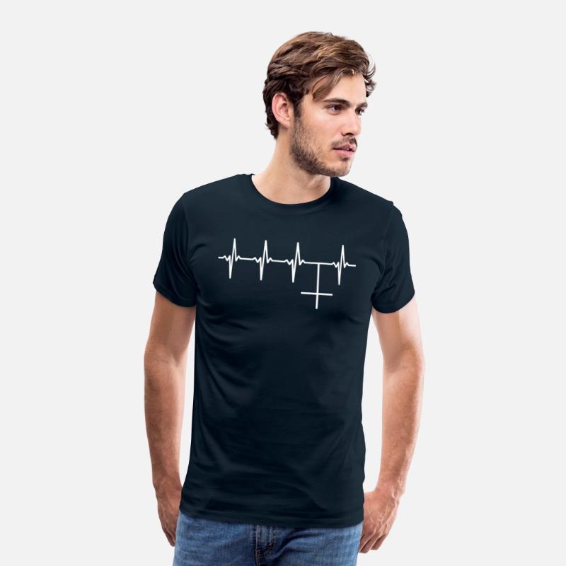 Antichrist Heartbeat Shirt with Upside Down Cross