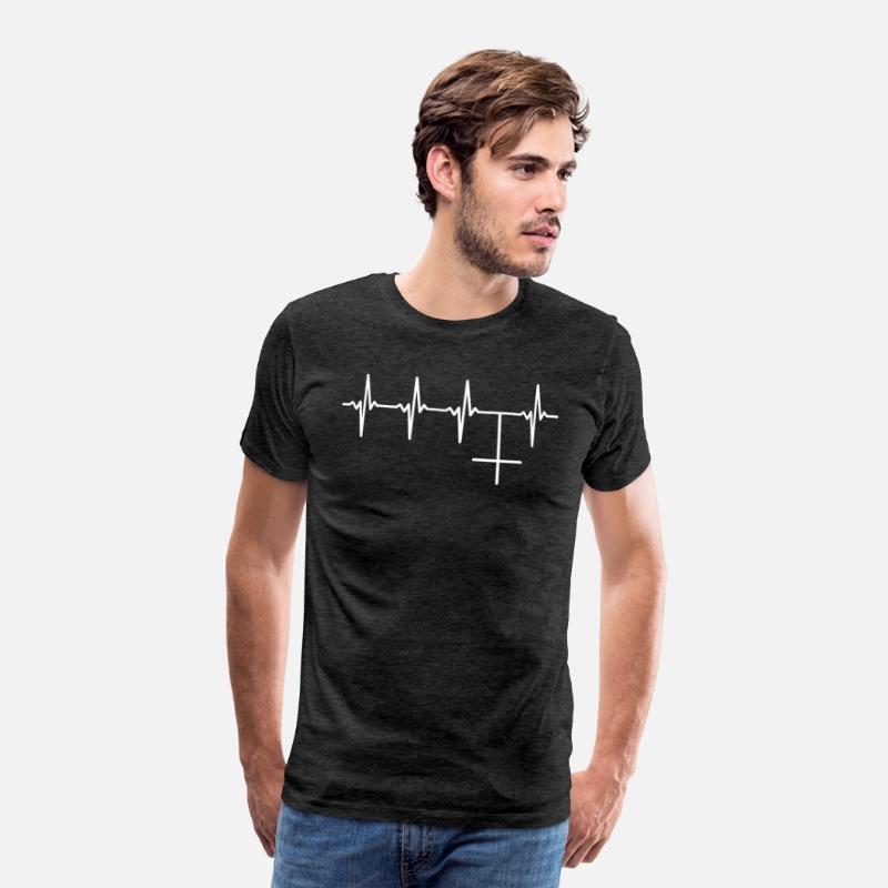 Antichrist Heartbeat Shirt with Upside Down Cross