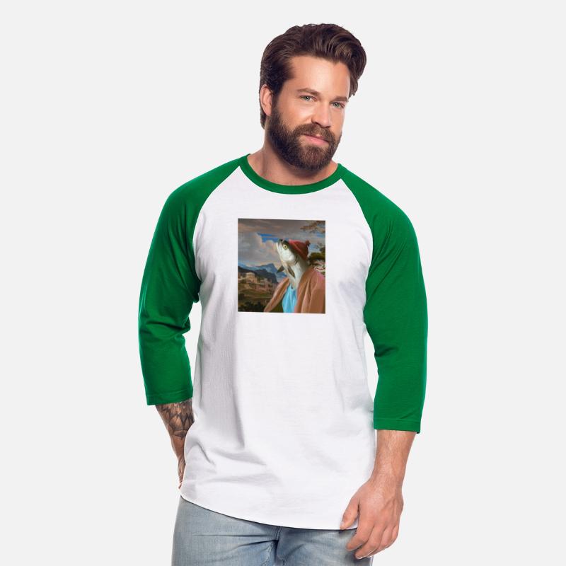 Art medieval fisherman with fish head