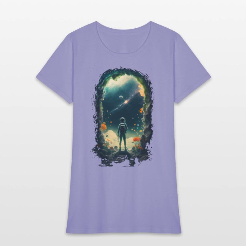 Astronaut Gazing at Stars Surreal Sci-Fi Universe