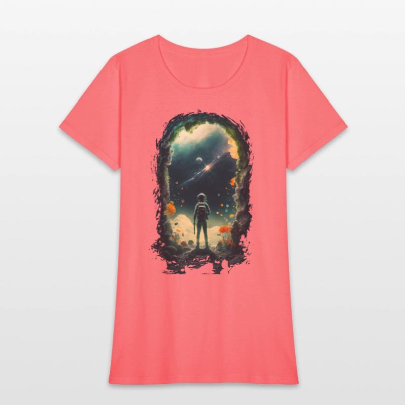 Astronaut Gazing at Stars Surreal Sci-Fi Universe