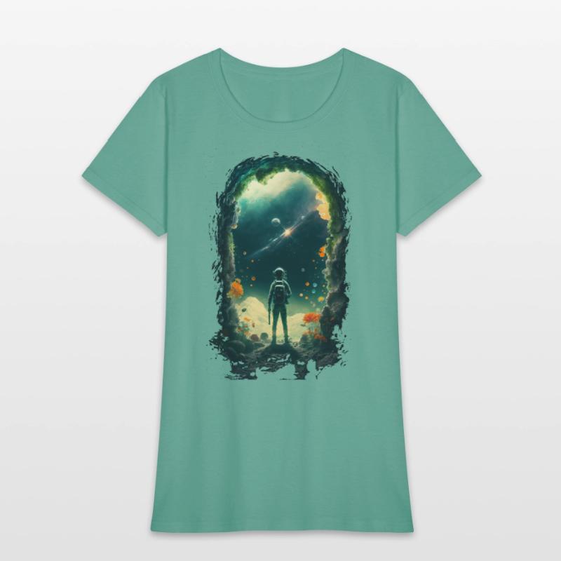 Astronaut Gazing at Stars Surreal Sci-Fi Universe