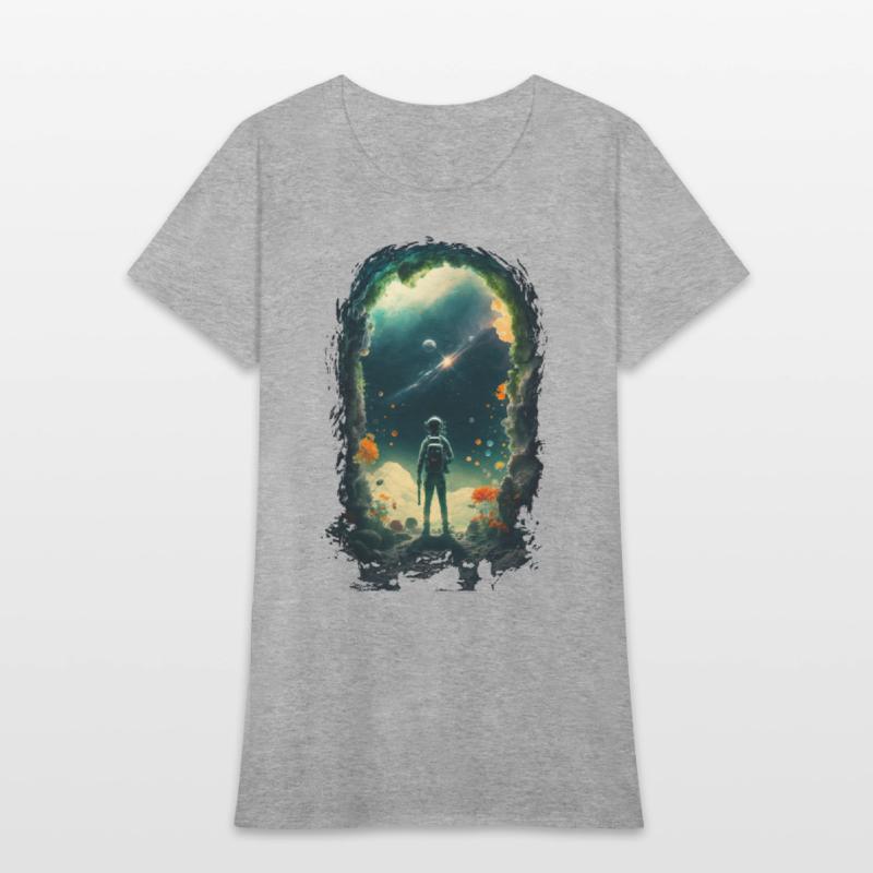 Astronaut Gazing at Stars Surreal Sci-Fi Universe