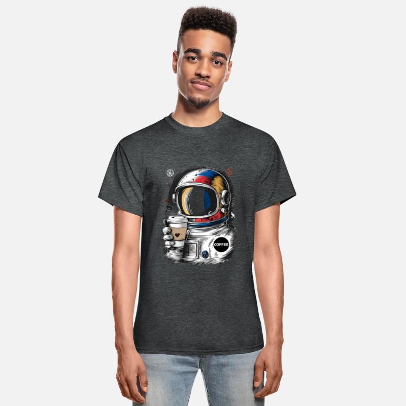 astronaut loves cup of coffee