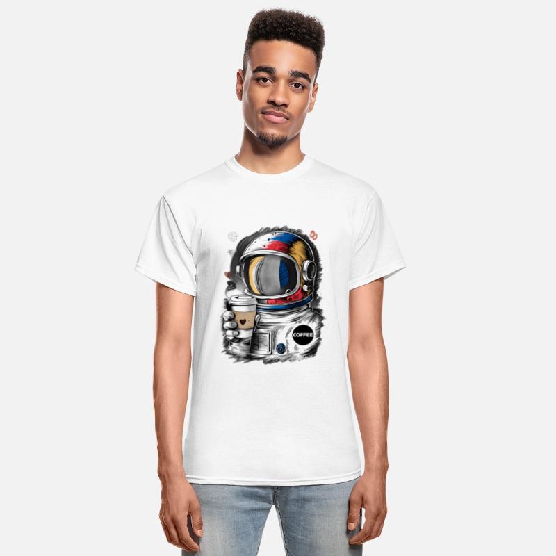 astronaut loves cup of coffee