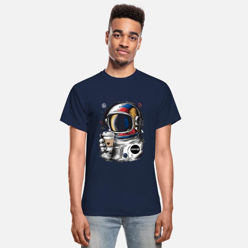 astronaut loves cup of coffee