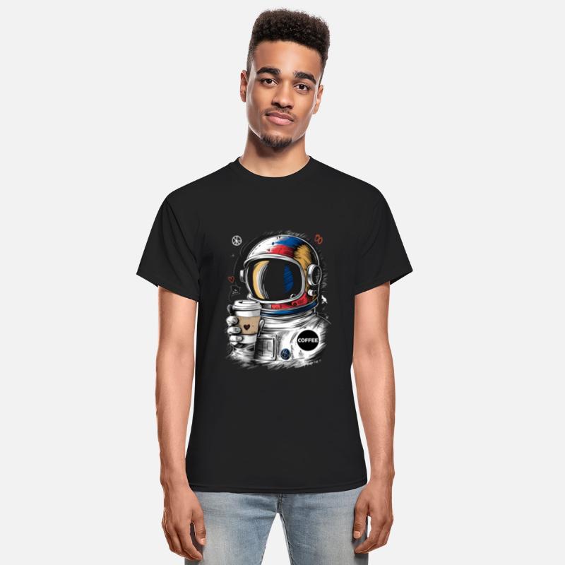 astronaut loves cup of coffee