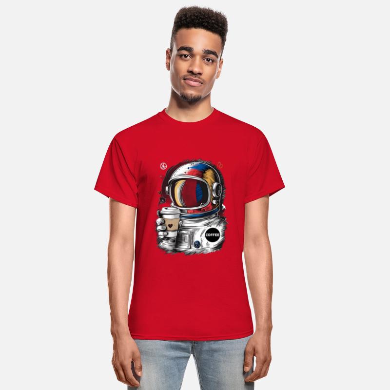 astronaut loves cup of coffee