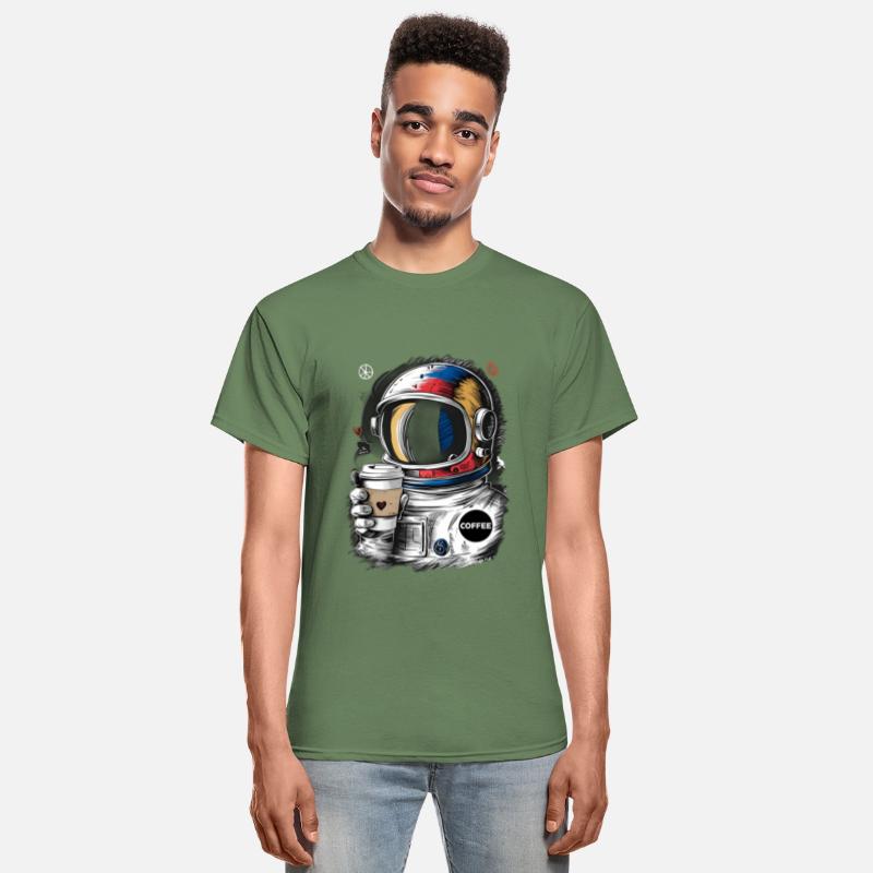 astronaut loves cup of coffee