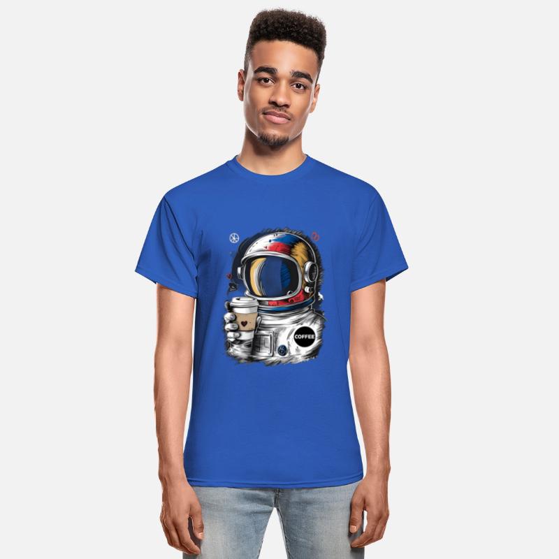 astronaut loves cup of coffee