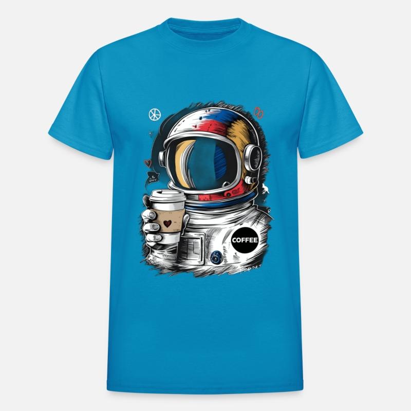 astronaut loves cup of coffee