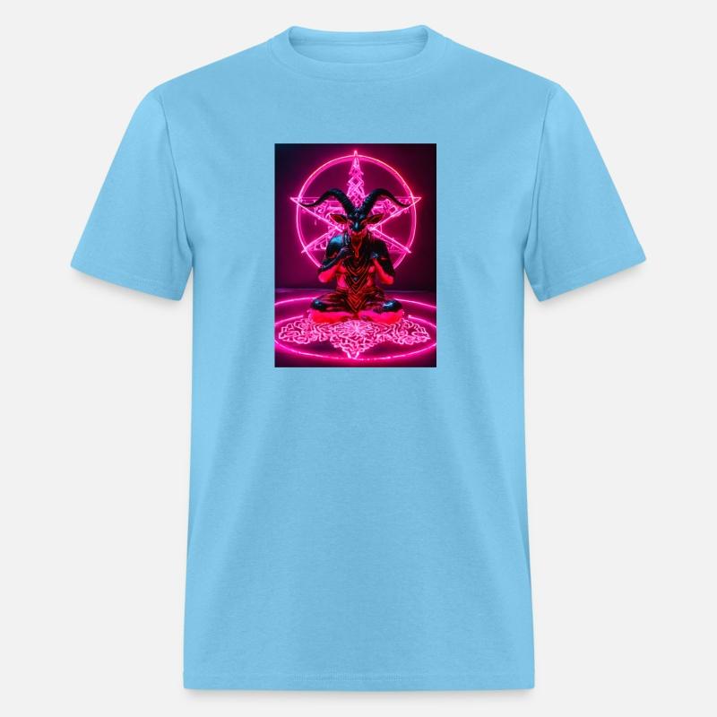 Baphomet made of diamonds and glitter neon light