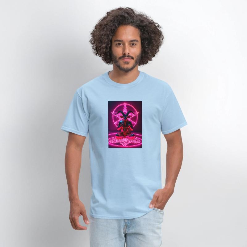 Baphomet made of diamonds and glitter neon light