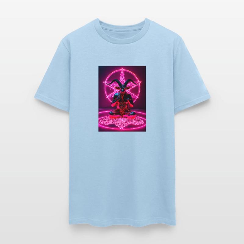 Baphomet made of diamonds and glitter neon light