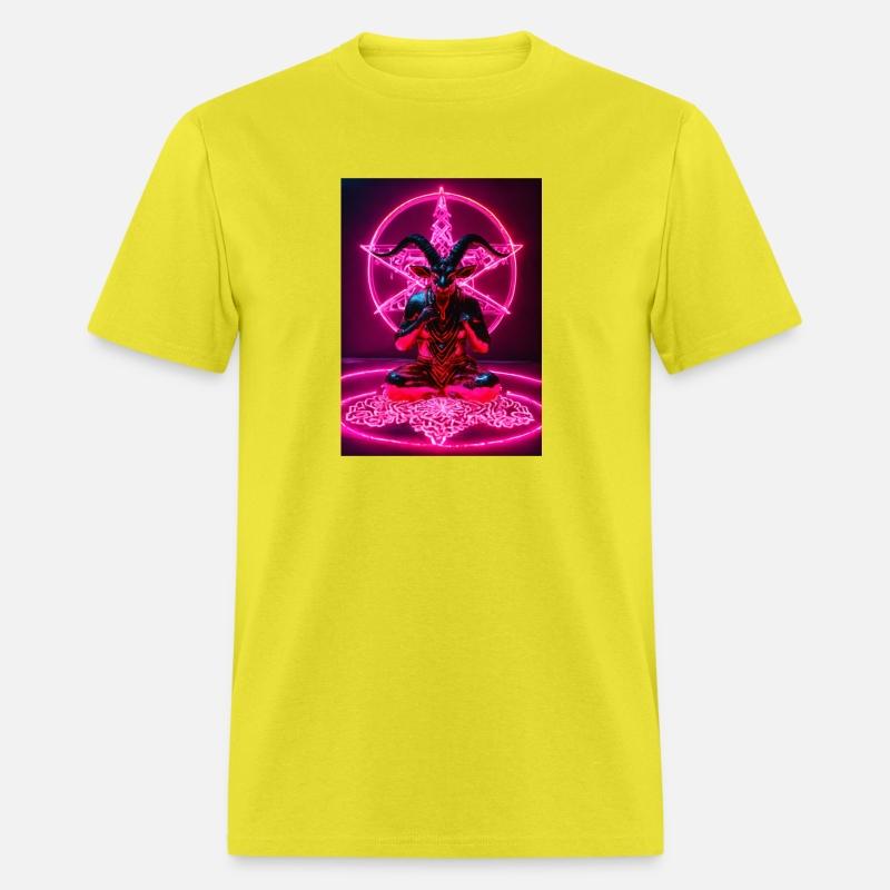 Baphomet made of diamonds and glitter neon light