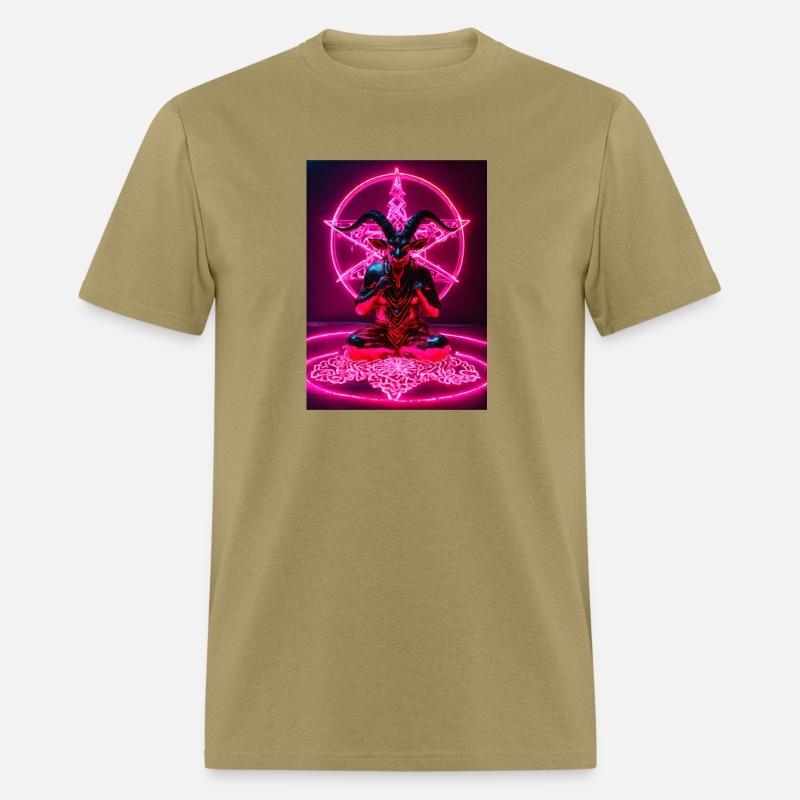 Baphomet made of diamonds and glitter neon light