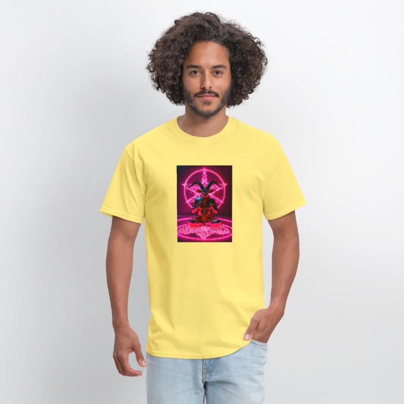 Baphomet made of diamonds and glitter neon light