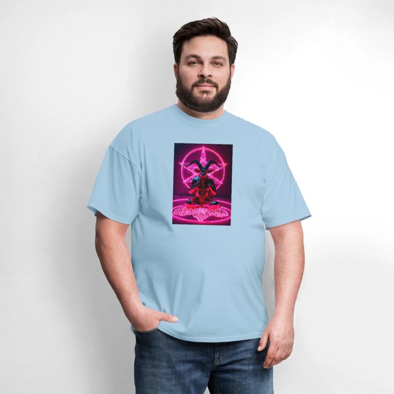 Baphomet made of diamonds and glitter neon light