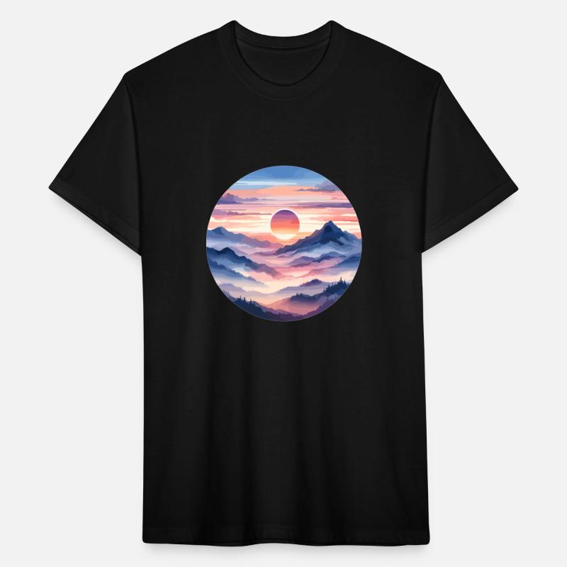 Beautiful sunset over mountain range