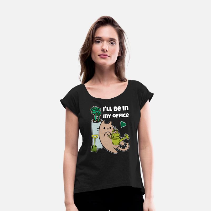 Beige Cat Watering Succulent I'll Be In My Office