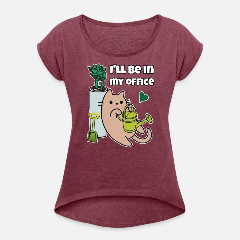 Beige Cat Watering Succulent I'll Be In My Office