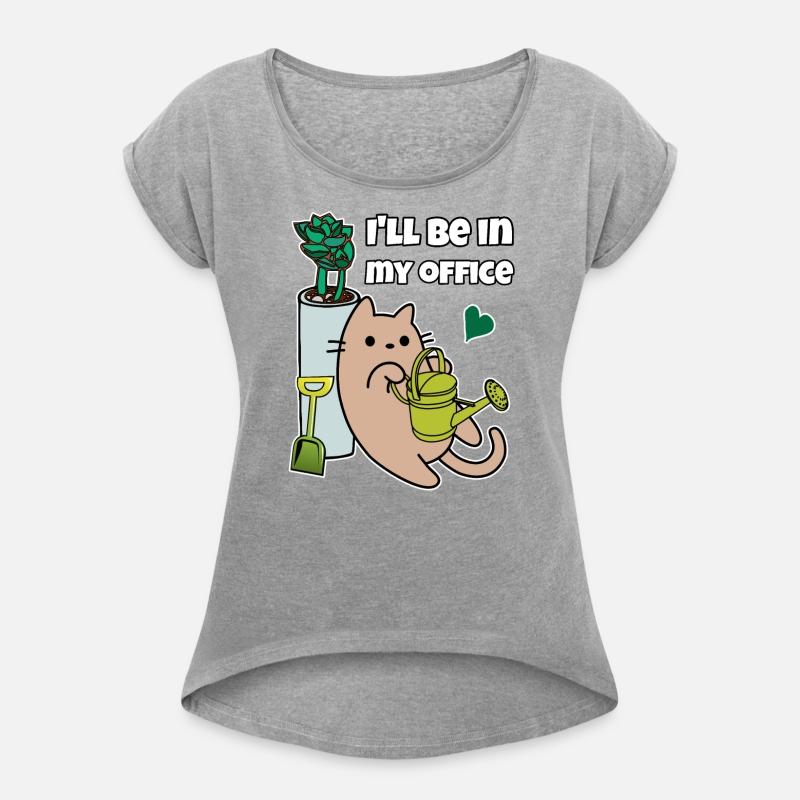 Beige Cat Watering Succulent I'll Be In My Office