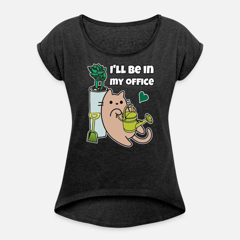 Beige Cat Watering Succulent I'll Be In My Office