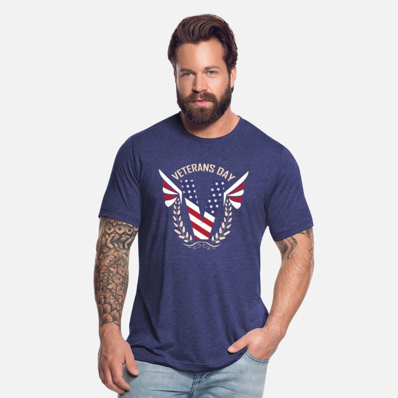 Big V In Us Flag Colors With Oak Leaves For