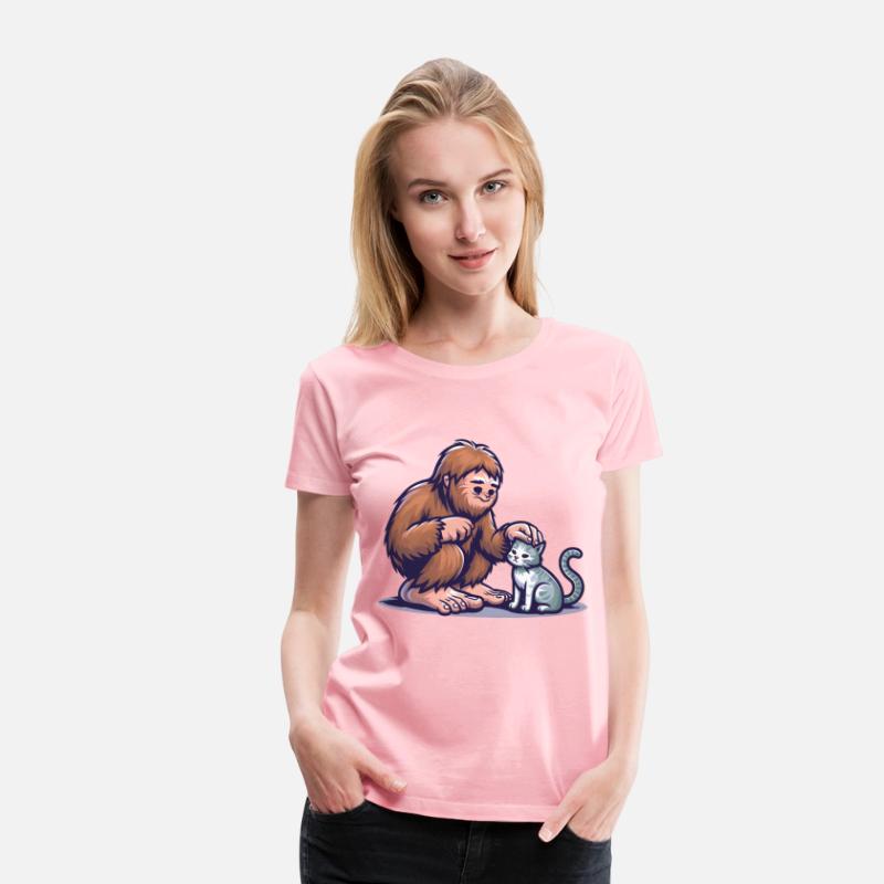 Bigfoot with cat - Tender giant love