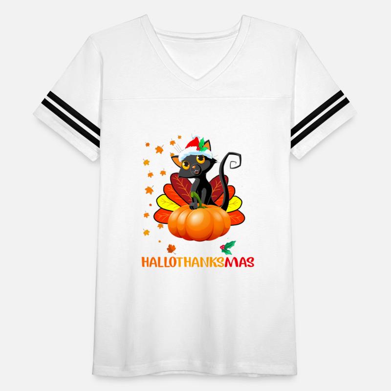 Black Cat Halloween And Merry Happy Hallothanksmas