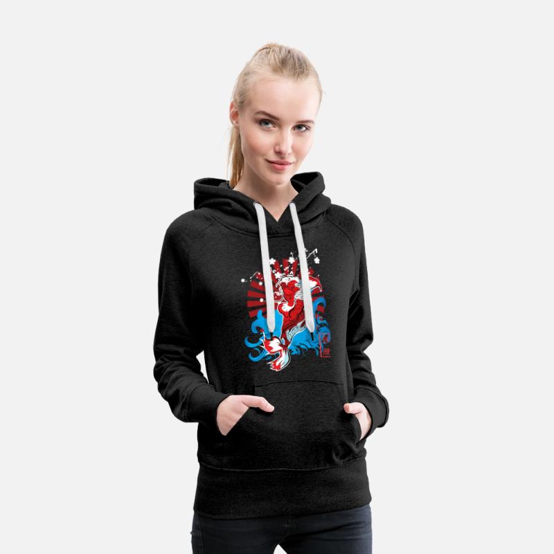 Black Red Illustrated Japanese Fish