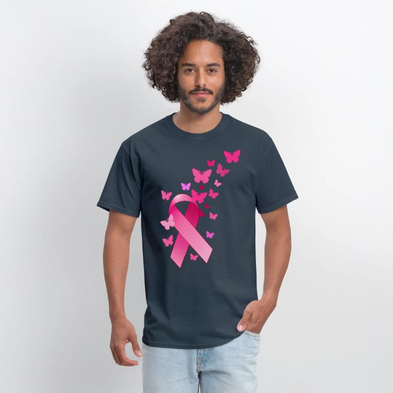 Breast Cancer Awareness Ribbon And Butterflies